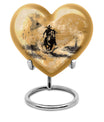 heart-themed cowboy cremation urn