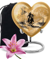 heart-themed cowboy cremation urn