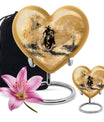 heart-themed cowboy cremation urn