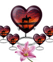 Cowboy Theme Large Urn With 4 Keepsake Urn