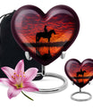 Cowboy Theme Large Urn With 1 Keepsake Urn