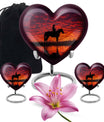 Cowboy Theme Large Urn With 2 Keepsake Urn