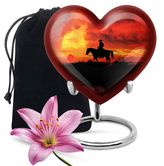 cowboy burial urn for adult cremation ashes