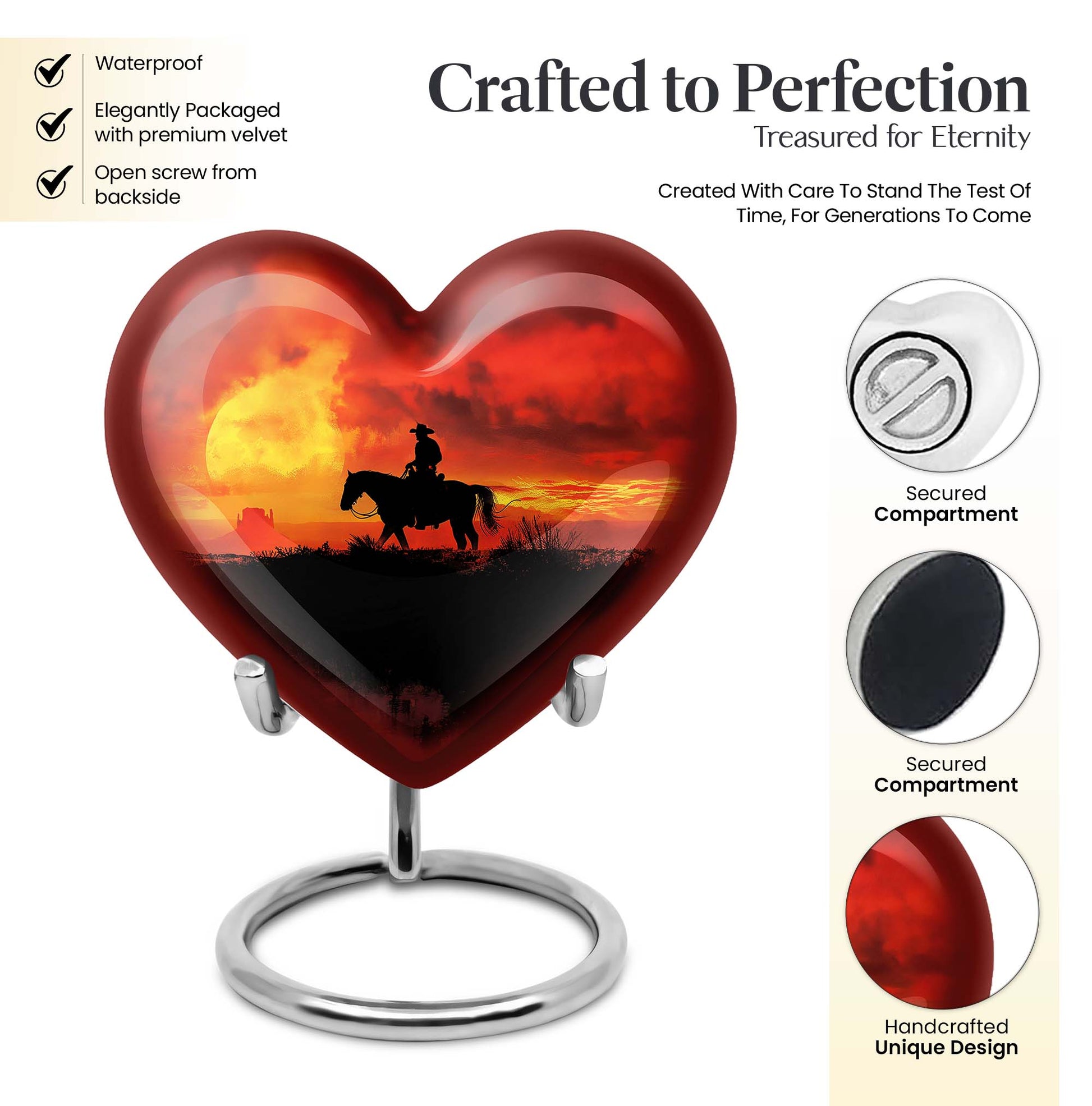 cowboy burial urn for adult cremation ashes