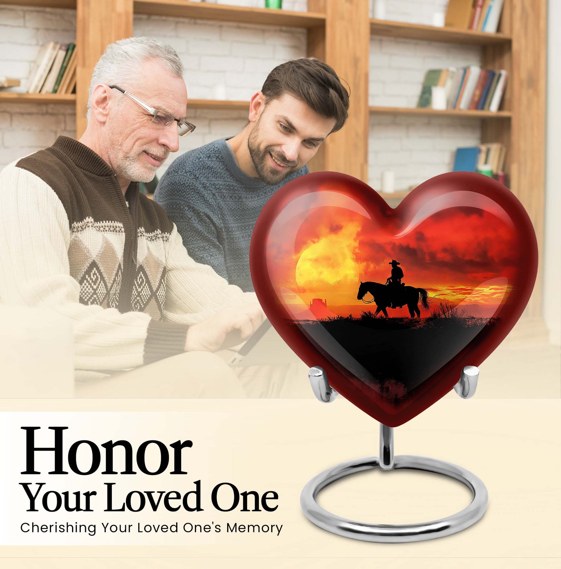 cowboy burial urn for adult cremation ashes