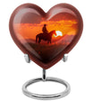 heart-shaped cowboy urn