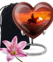 heart-shaped cowboy urn