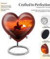 heart-shaped cowboy urn