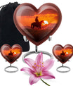 heart-shaped cowboy urn