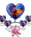 Cowboy Theme Large Urn With 4 Keepsake Urn