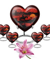 Cowboy Theme Large Urn With 4 Keepsake Urn