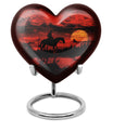 heart-shaped cowboy urn