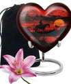 heart-shaped cowboy urn