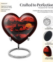 heart-shaped cowboy urn