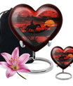 heart-shaped cowboy urn