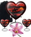 heart-shaped cowboy urn