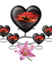 Cowboy Theme Large Urn With 4 Keepsake Urn