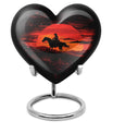 10-inch Butterfly themed Cowboy Urn, heart designed funeral unique urn for human ashes