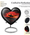 10-inch Butterfly themed Cowboy Urn, heart designed funeral unique urn for human ashes