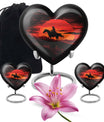 Cowboy Theme Large Urn With 2 Keepsake Urn