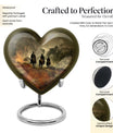 Heart-shaped cowboy urn for adult ashes