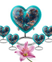 Mermaid Theme Large Urn With 4 Keepsake Urn