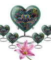 10-inch butterfly-themed heart-shaped elephant urn for adult human ashes