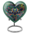 10-inch butterfly-themed heart-shaped elephant urn for adult human ashes