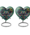 10-inch butterfly-themed heart-shaped elephant urn for adult human ashes