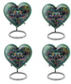 10-inch butterfly-themed heart-shaped elephant urn for adult human ashes