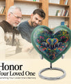 10-inch butterfly-themed heart-shaped elephant urn for adult human ashes