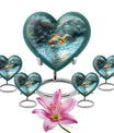 10-Inch gold fish heart urn with butterfly 