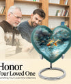 10-Inch gold fish heart urn with butterfly 