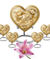 10-inch heart-shaped gold fish Urn, butterfly themed cremation urn for adult ashes