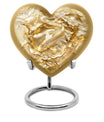 10-inch heart-shaped gold fish Urn, butterfly themed cremation urn for adult ashes