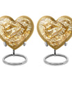 10-inch heart-shaped gold fish Urn, butterfly themed cremation urn for adult ashes