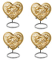 10-inch heart-shaped gold fish Urn, butterfly themed cremation urn for adult ashes