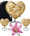 10-inch heart-shaped gold fish Urn, butterfly themed cremation urn for adult ashes