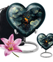 heart shaped gold fish urn