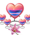 10-inch ocean waves heart urn for adult memorial,