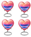 10-inch ocean waves heart urn for adult memorial,