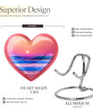 10-inch ocean waves heart urn for adult memorial,