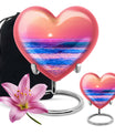 10-inch ocean waves heart urn for adult memorial,
