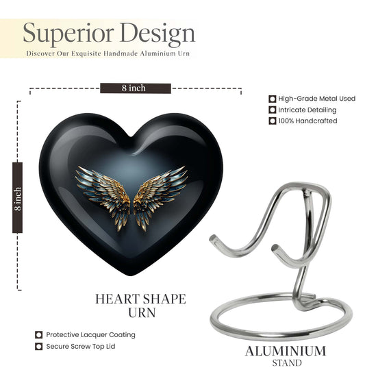 Wings Blue Heart Urn