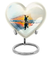 Penguin Urn, heart-shaped burial funeral urn
