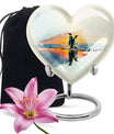 Penguin Urn, heart-shaped burial funeral urn