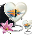 Penguin Urn, heart-shaped burial funeral urn