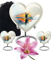 Penguin Urn, heart-shaped burial funeral urn