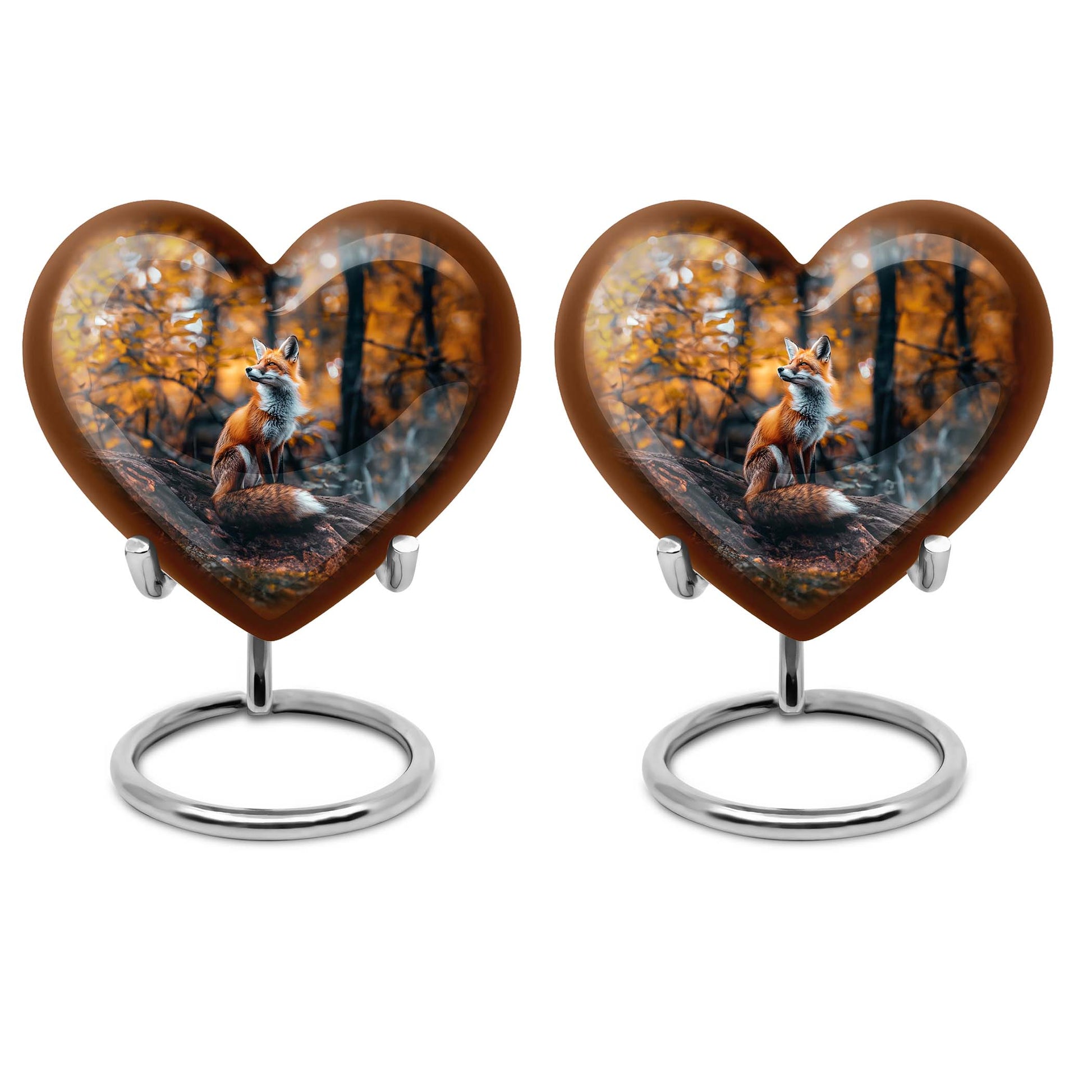 Heart-shaped fox urn,