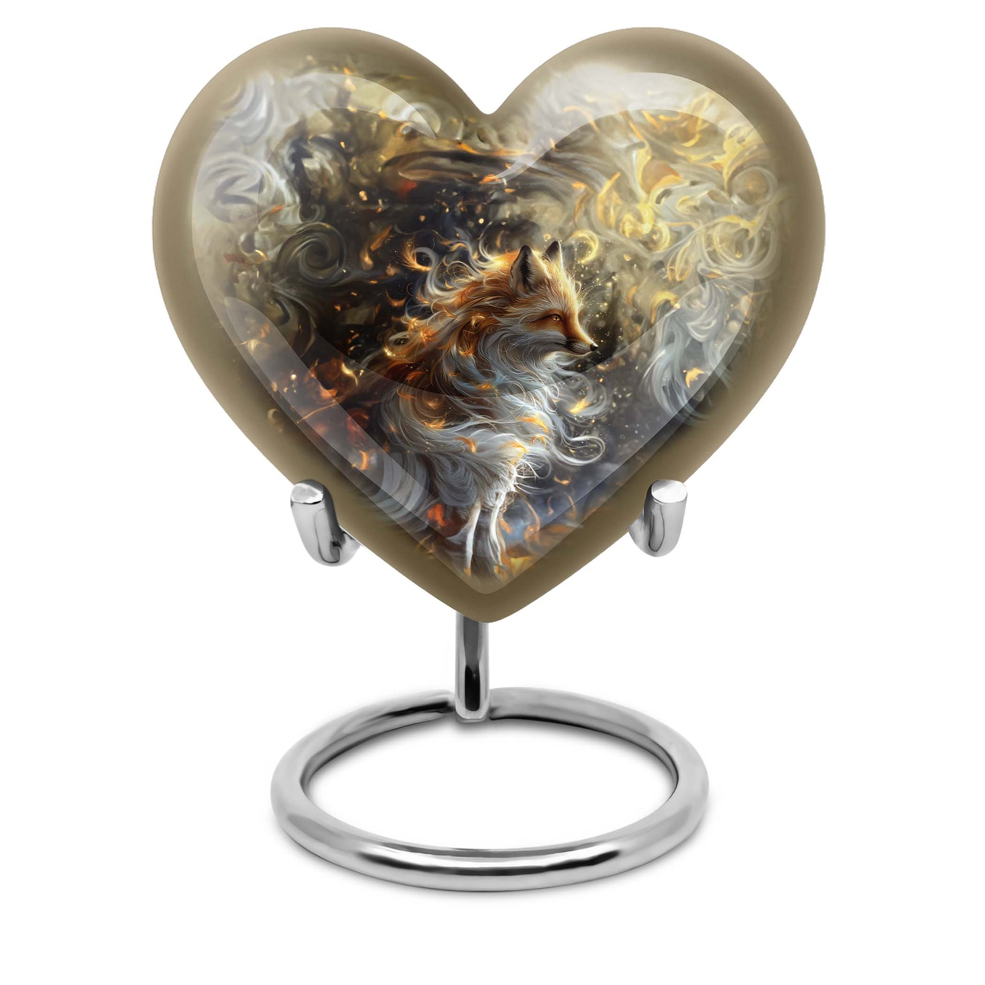 heart-shaped fox urn 